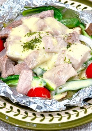 簡単！マグロと野菜のホイル焼き！-レシピのメイン写真