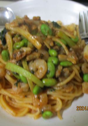 シーフードとケチャップで簡単スパゲティ😋-レシピのメイン写真