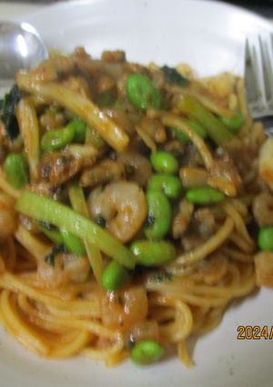 シーフードとケチャップで簡単スパゲティ😋-レシピのメイン写真
