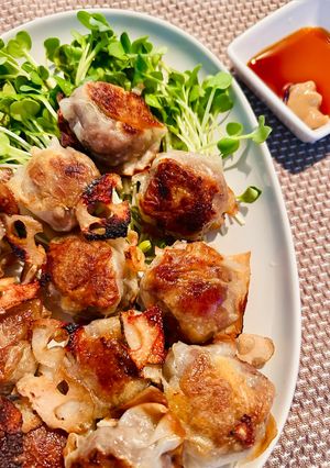 包まない、れんこんの焼き焼売！カリッ、もちっと。-レシピのメイン写真