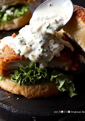 チキンカツバーガー⭐︎レモンタルタル添え-レシピのメイン写真