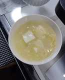 姜葱醤を使った豆腐と玉子のスープ