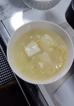 姜葱醤を使った豆腐と玉子のスープ-レシピのメイン写真