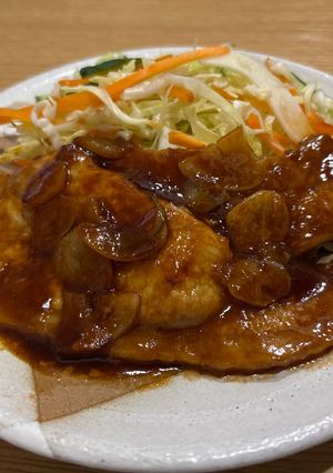 にんにくスライス多めのポークチャップ。-レシピのメイン写真