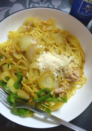 ボリュームたっぷりカレーパスタ-レシピのメイン写真