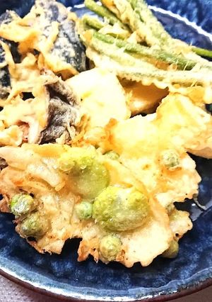 ミコばあばの米粉の空豆と玉葱のかき揚げ-レシピのメイン写真