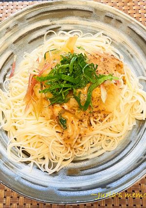 10分☆桃とゴマドレで超絶簡単夏そうめん-レシピのメイン写真
