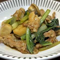 A picture of 豚肉と小松菜のピリ辛炒め.