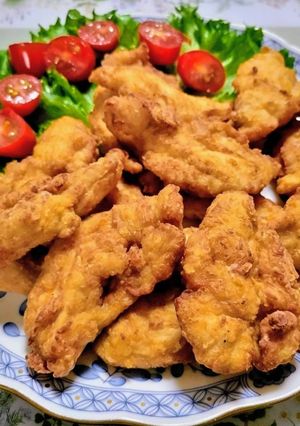 簡単夕飯主菜鶏ささみサクサク顆粒ポン酢唐揚肉料理-レシピのメイン写真