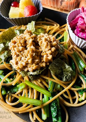 【小松菜×納豆】和風パスタ🍝腸活！コマツナットウ-レシピのメイン写真