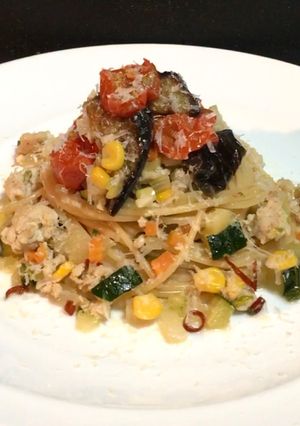 ダイエットパスタ･夏野菜の冷製ボロネーゼ-レシピのメイン写真