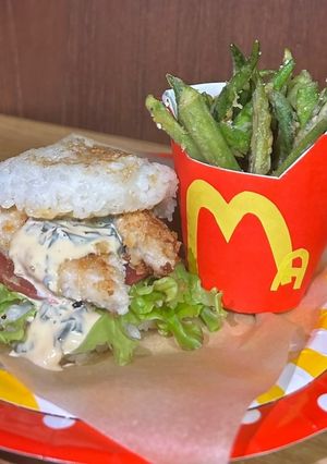 マグロカツライスバーガー&フライドオクラ-レシピのメイン写真