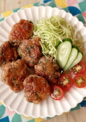 大葉入り豚こまバーグ☆梅照り焼き-レシピのメイン写真
