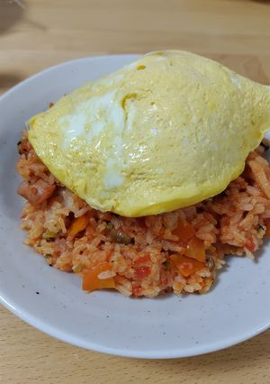 レンチンで薄焼き卵風！オムライス-レシピのメイン写真
