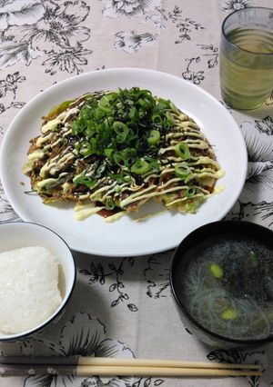 お好み焼き定食-レシピのメイン写真