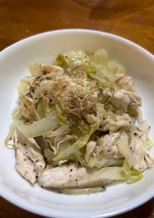 ささみ（豚コマでも）とキャベツの蒸し焼き-レシピのメイン写真
