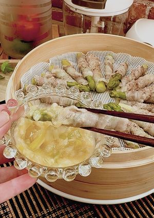 せいろで簡単☆アスパラの肉巻きレモンだれ-レシピのメイン写真