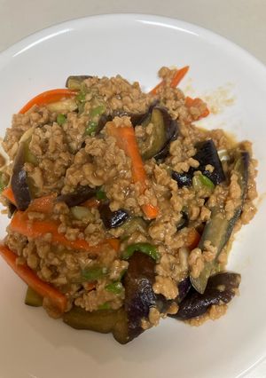 ノンオイル【なすと大豆ミート味噌煮】-レシピのメイン写真