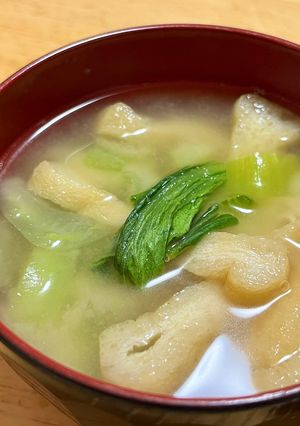 油揚げと小松菜の味噌汁-レシピのメイン写真
