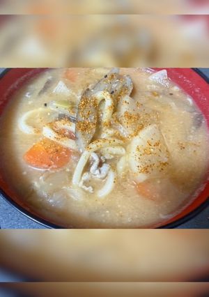 息子が作る♡定番豚汁うどん-レシピのメイン写真