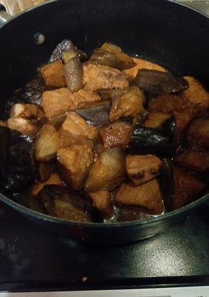 揚げ茄子とメカジキの煮物-レシピのメイン写真