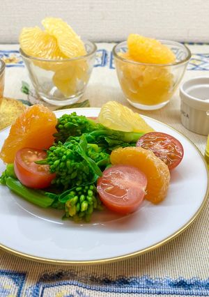 菜の花と柑橘系果物のサラダ♪-レシピのメイン写真