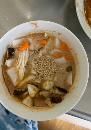 ゴロゴロ野菜魚肉梅トマト親子丼味炒煮風-レシピのメイン写真