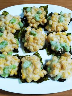 海苔ととうもろこしと枝豆のかき揚げ-レシピのメイン写真