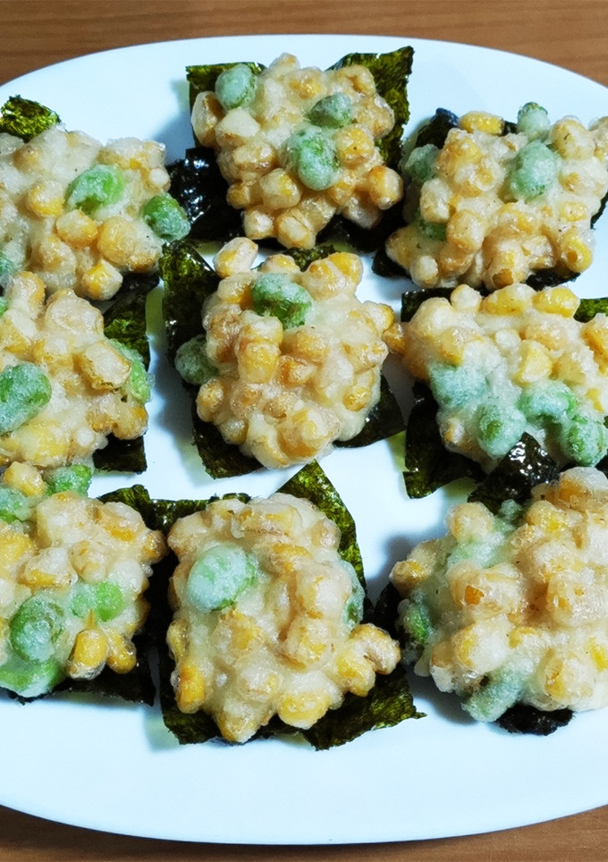 海苔ととうもろこしと枝豆のかき揚げ-レシピのメイン写真
