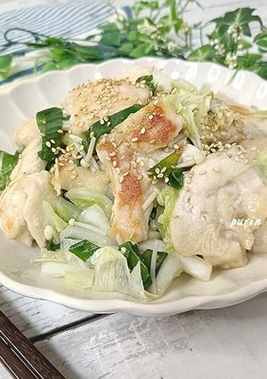白菜と鶏胸肉のネギ生姜炒め-レシピのメイン写真