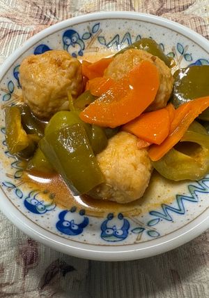 肉だんごとお野菜（ピーマン・人参）の黒酢あん-レシピのメイン写真