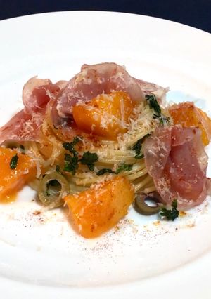 柿と生ハムのパスタ-レシピのメイン写真