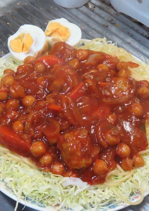 千切りキャベツと食べるチキンボールパスタ-レシピのメイン写真
