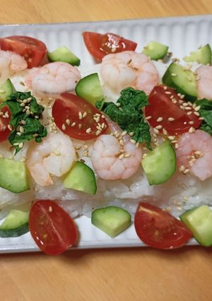 海老となばなロールちらし寿司-レシピのメイン写真