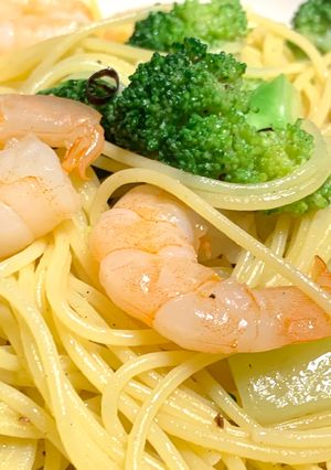 簡単パスタ　海老ブロッコリー-レシピのメイン写真