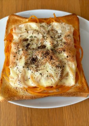 パスタのピザトースト風！-レシピのメイン写真