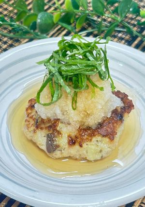 ふわふわジューシー🍆茄子と豆腐の和風ハンバーグ-レシピのメイン写真