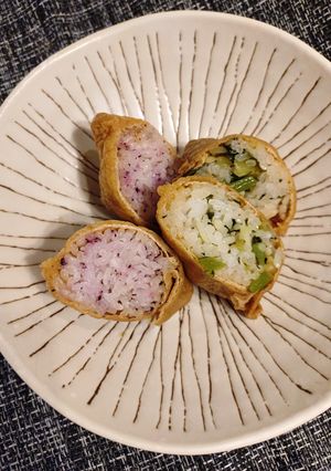 ゆかりと野沢菜のいなり寿司-レシピのメイン写真