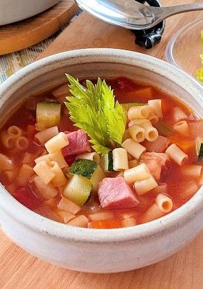 ポポロ プチマカであったかミネストローネ♪-レシピのメイン写真