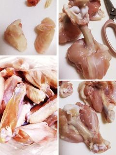 鶏肉下ごしらえ骨付き手羽中の骨抜き下処理-レシピのメイン写真