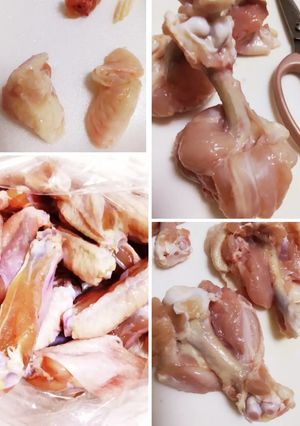 鶏肉下ごしらえ骨付き手羽中の骨抜き下処理-レシピのメイン写真