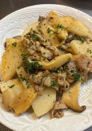 長芋とキノコの昆布茶炒め-レシピのメイン写真