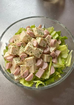 レタスと魚肉の豆腐サラダ-レシピのメイン写真