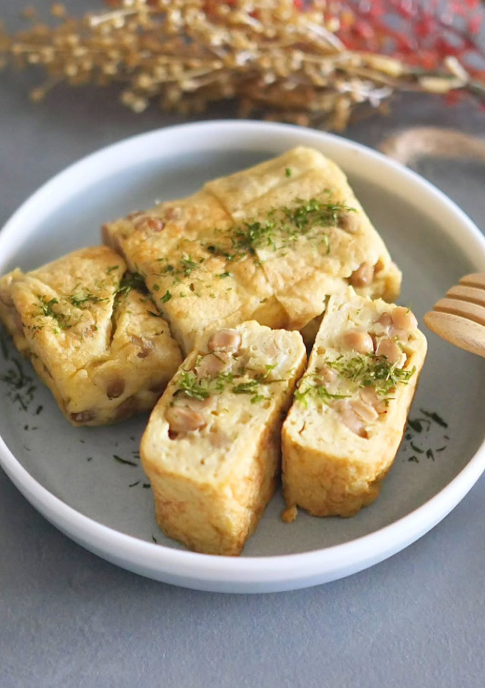 とうもろこしとじゃがいもの納豆卵焼き-レシピのメイン写真