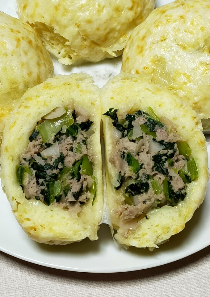 小松菜たっぷりの肉まん(皮はHMで簡単)-レシピのメイン写真
