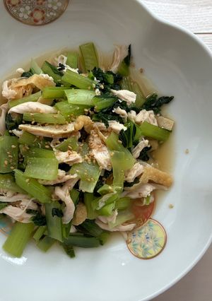 鶏ささみと小松菜と油揚げの煮浸し-レシピのメイン写真