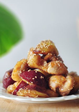 薩摩芋と鶏もも照り焼き♪弁当♪正月明け-レシピのメイン写真