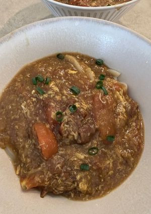 本格!トマ玉カレーうどん🍛-レシピのメイン写真