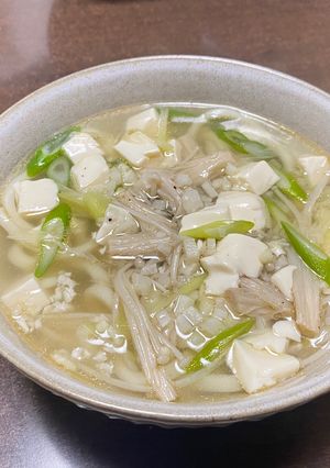 ニンニクスープうどん-レシピのメイン写真