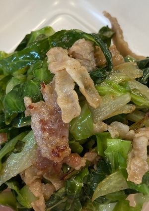 【食材使い切り】春キャベツ外葉のキンピラ-レシピのメイン写真